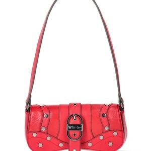 Jessica Simpson Faux Leather Red Studded Shoulder Bag